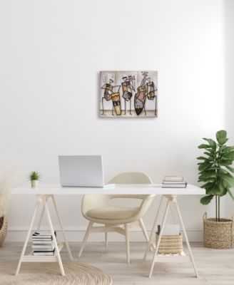 Musical Trio Abstract Modern Painting Stretched Canvas Wall Art, 16" x 20"