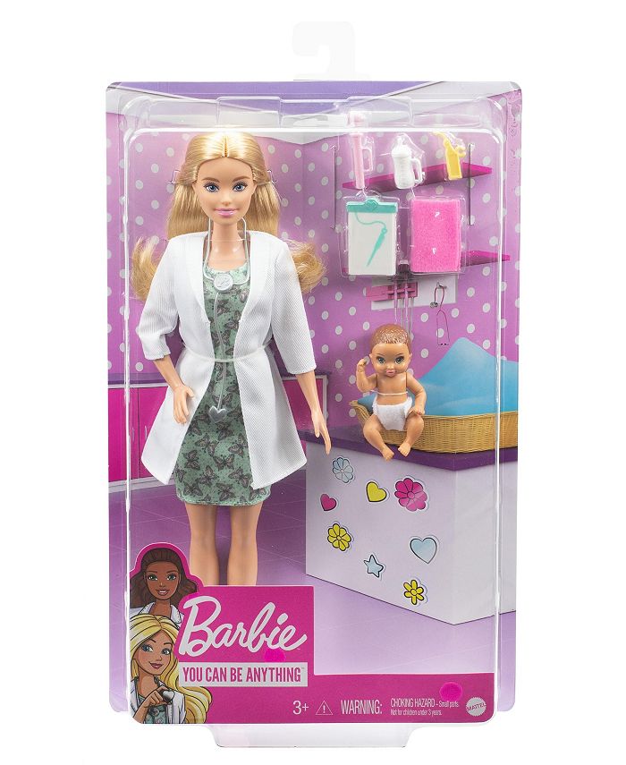 Barbie You Can Be Anything Baby Doctor Doll & Playset - Macy's