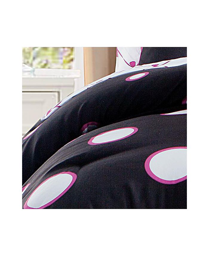 VCNY Home Sophie Polka Dot Bed in a Bag 10 Piece Comforter Set, Full