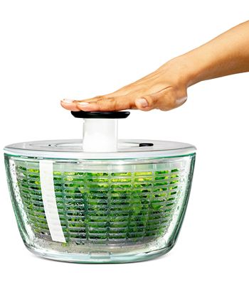 OXO Non Slip Steel Salad Spinner Bowl w/ Soft Push Pump Knob & Clear  Locking Lid, 1 Piece - Ralphs