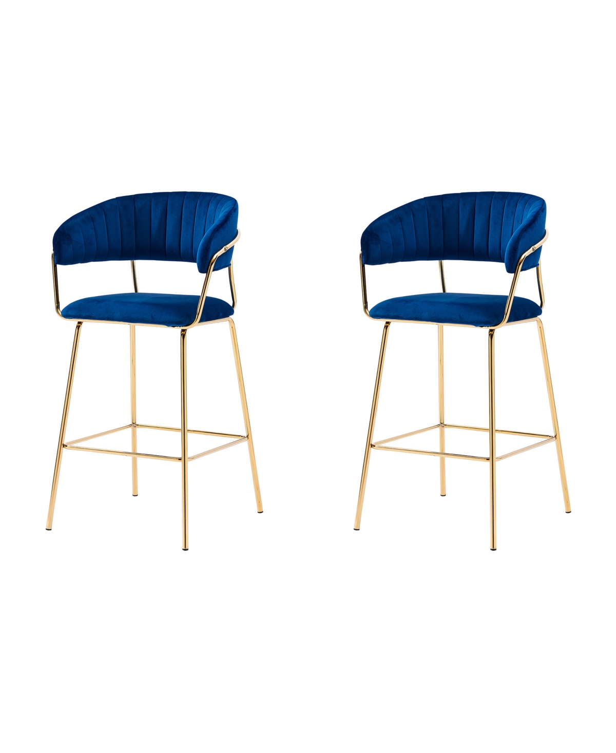 Best Master Furniture Bellai Fabric 29" Bar Chair, Set Of 2 In Blue