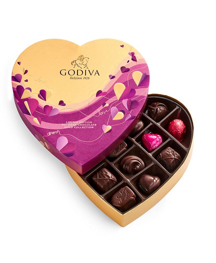 Godiva Valentine s Day Heart Assorted Dark Chocolate Gift Box 14
