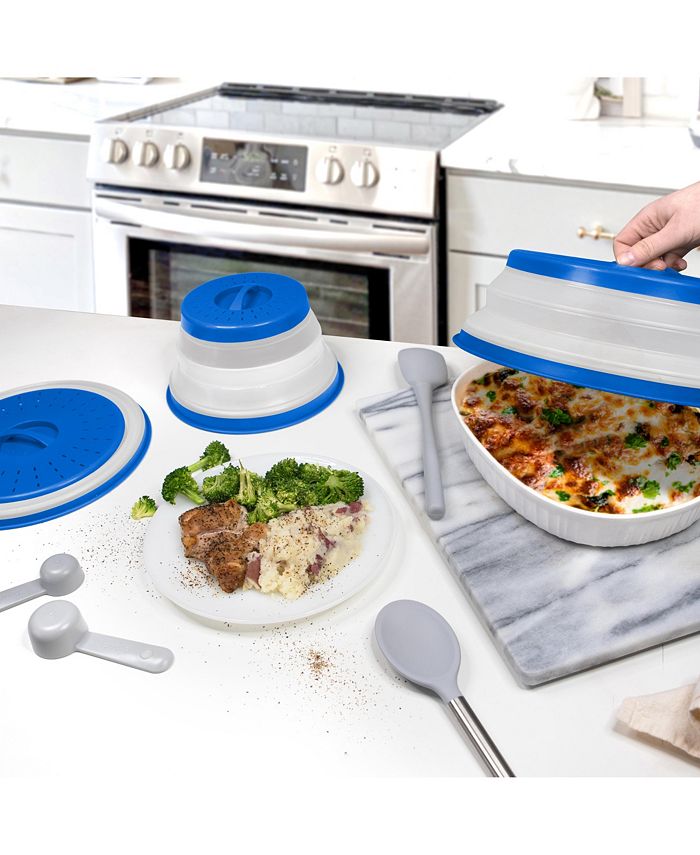 Tovolo 3-Pc. Collapsible Microwave Cover Set, Blue