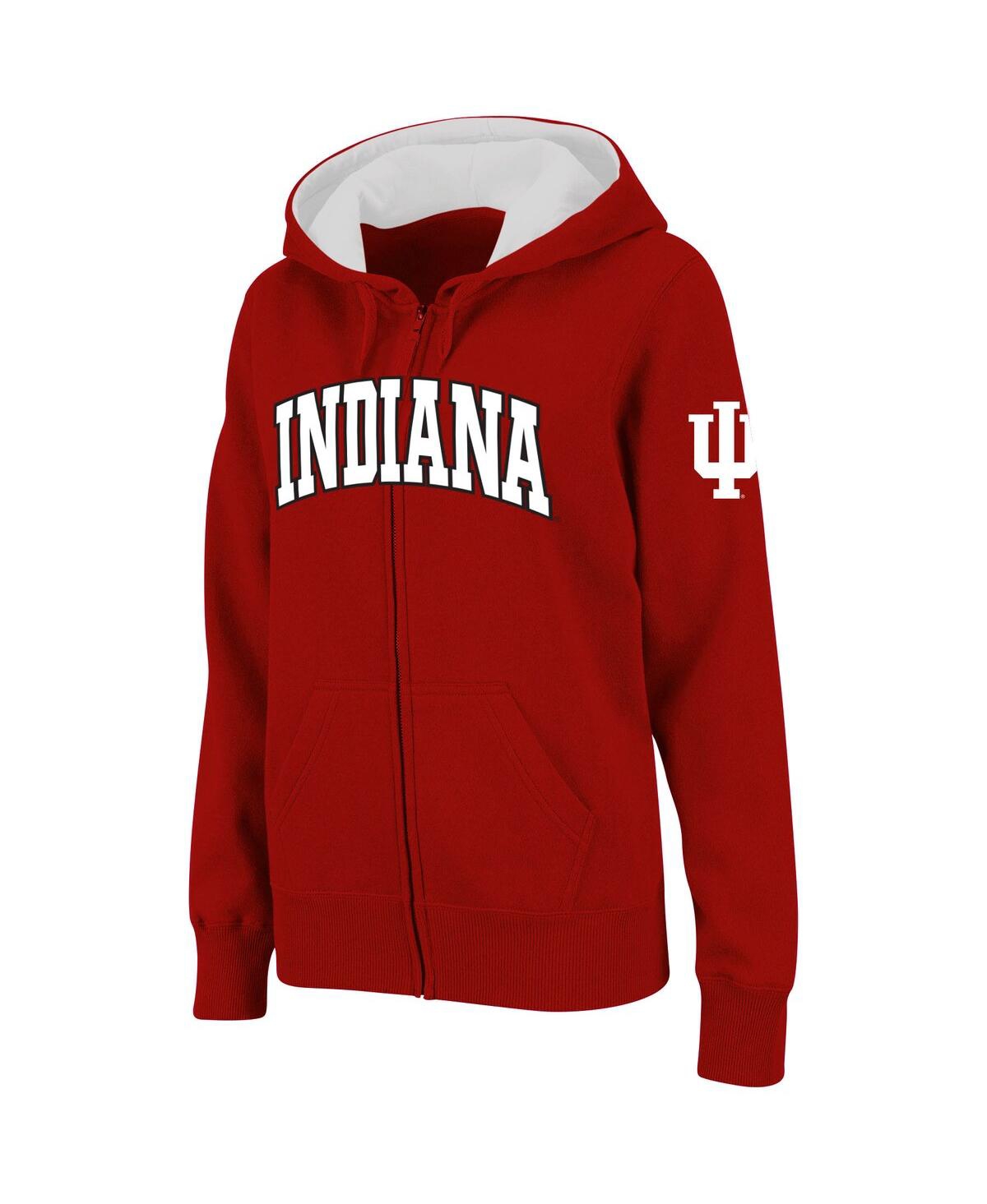 Colosseum Women's  Indiana Hoosiers Arched Name Full-zip Hoodie In Crimson