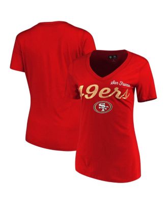 Women's Scarlet San Francisco 49ers Post Season V-Neck T-shirt