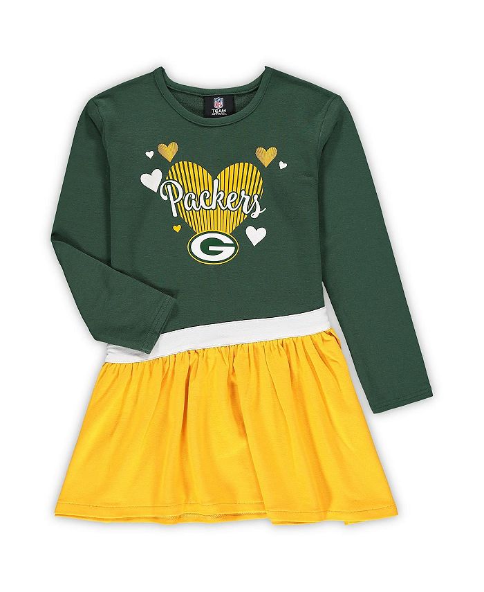 Outerstuff Girls Preschool Green Green Bay Packers All Hearts Jersey  Tri-Blend Dress - Macy's