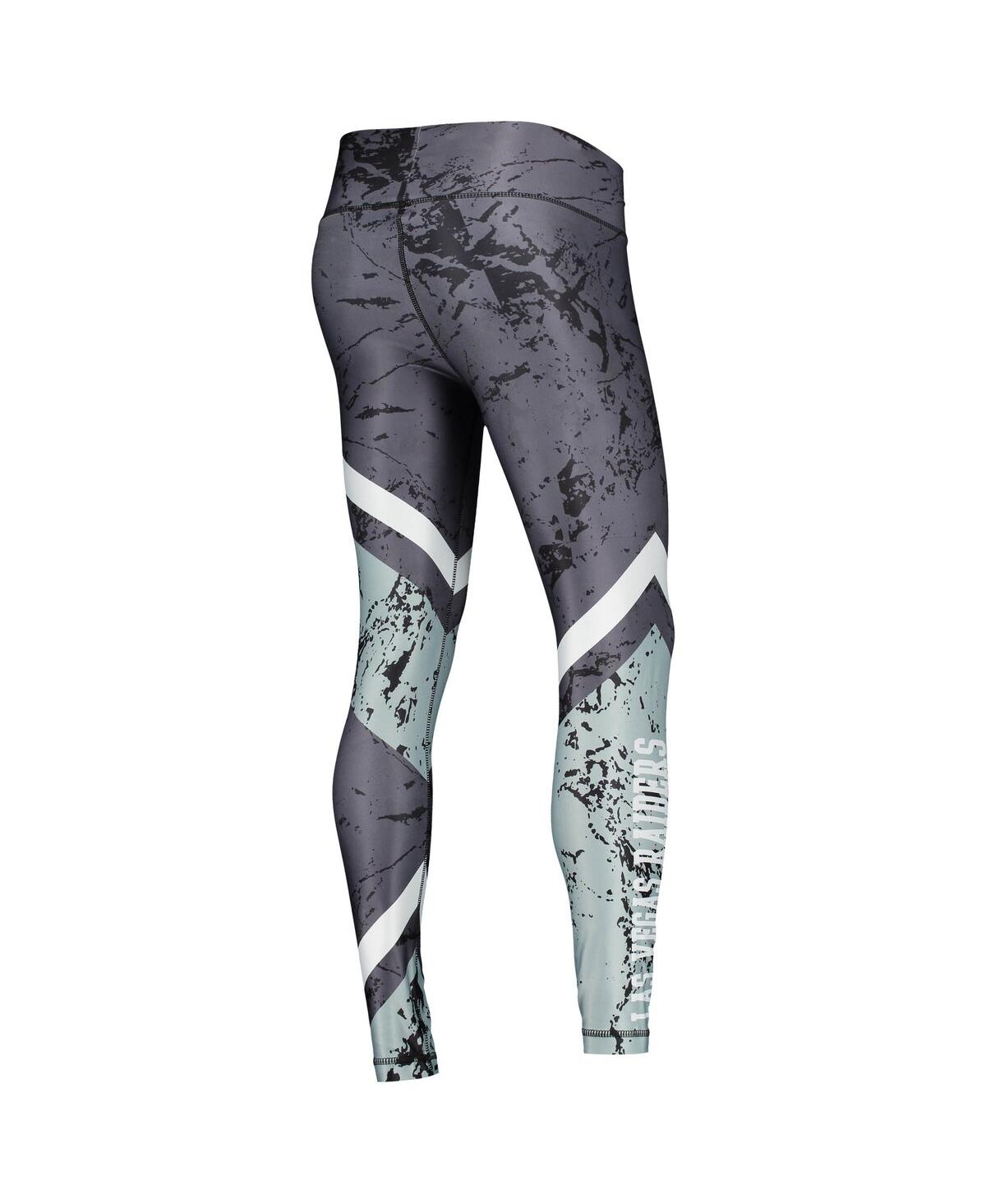 Shop Concepts Sport Women's  Black, Silver Las Vegas Raiders Dormer Knit Sublimated Leggings In Black,silver