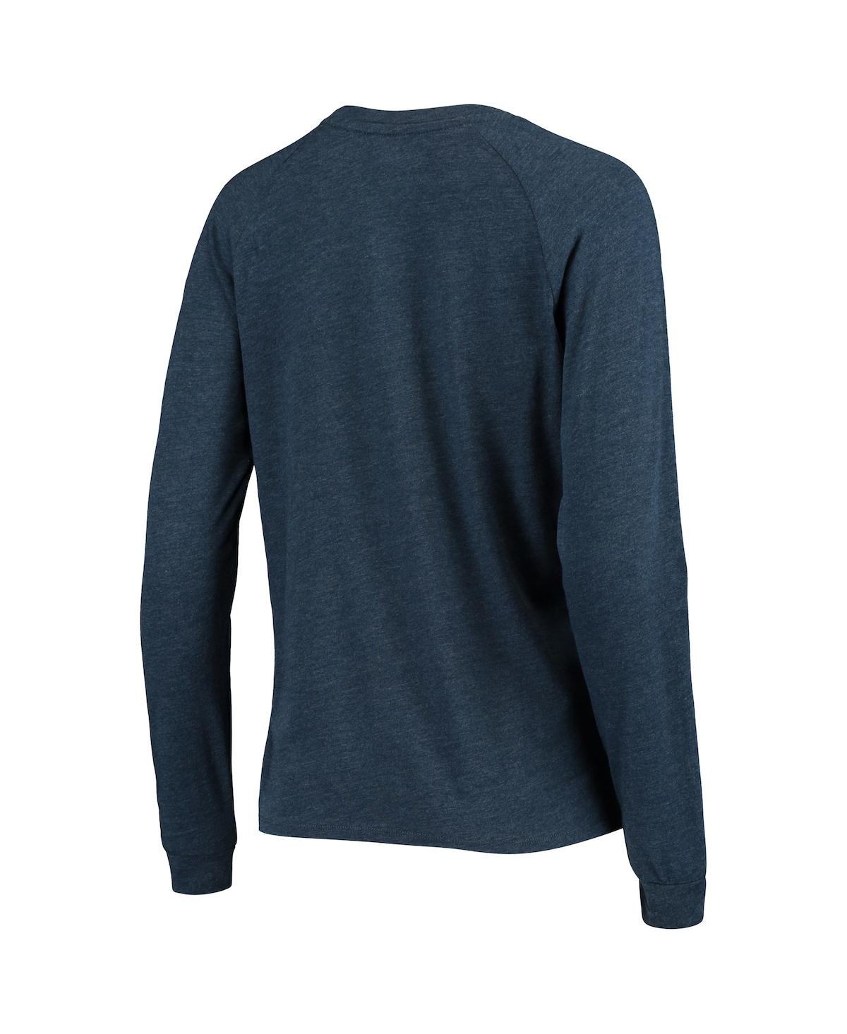 Women's CollegeSeattle Seahawks Meter Knit Long Sleeve Raglan Top and Shorts Sleep Set - Navy