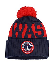 Men's Navy Washington Wizards Sport Logo Cuffed Knit Hat with Pom