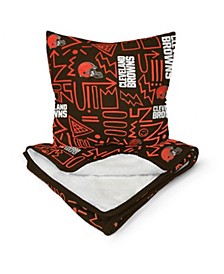 Cleveland Browns Doodle Pop Poly Span Blanket and Pillow Combo Set