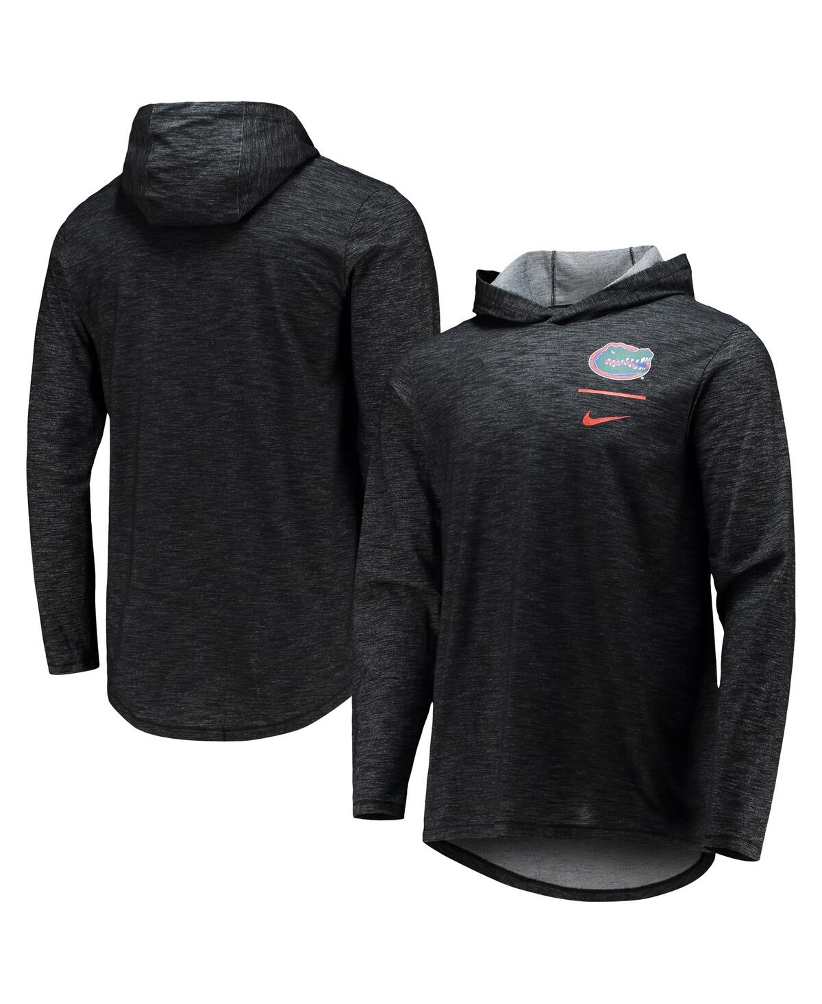 Men's Black Florida Gators Slub Space-Dye Performance Long Sleeve Hoodie T-shirt