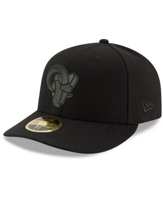 Los Angeles Rams New Era Black on Black Low Profile 59FIFTY II Fitted Hat -  Black