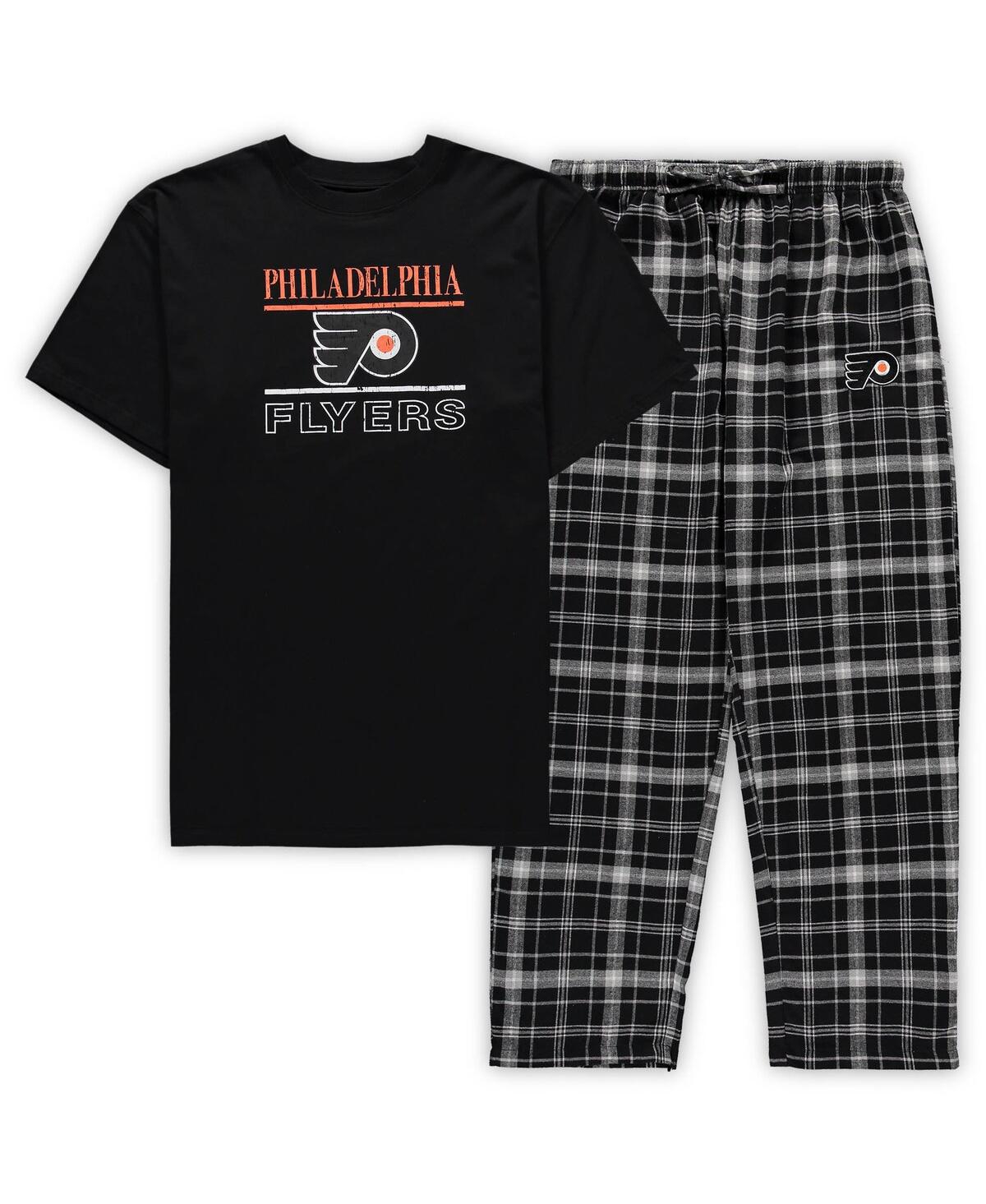 Shop Concepts Sport Men's Black Philadelphia Flyers Big And Tall Lodge T-shirt And Pants Sleep Set