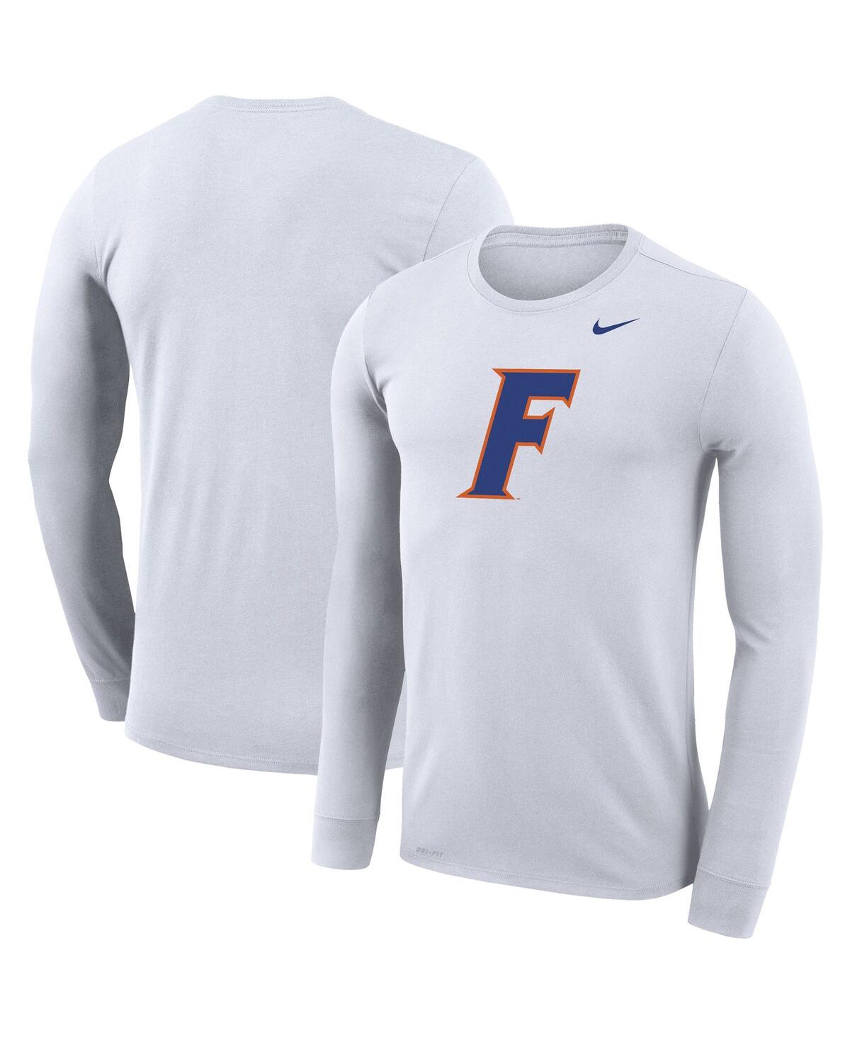 Men's White Florida Gators Baseball School Logo Legend Performance Long Sleeve T-shirt