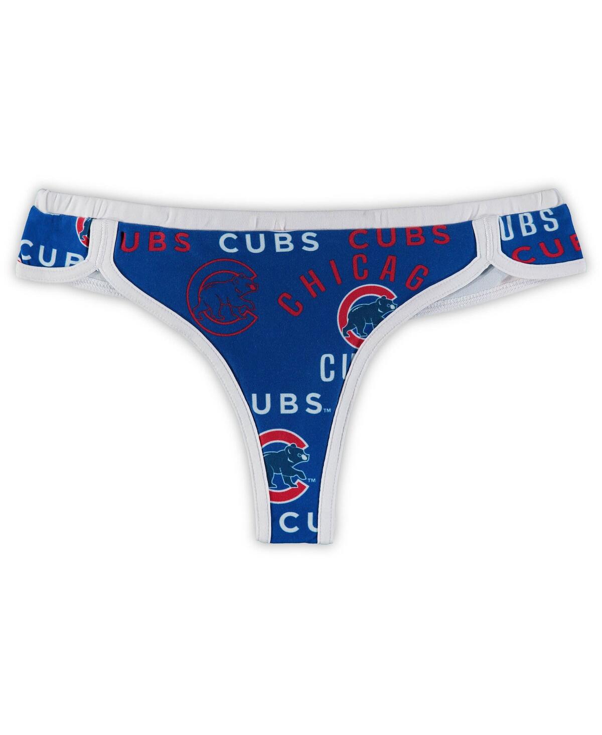 CONCEPTS SPORT WOMEN'S ROYAL, WHITE CHICAGO CUBS FLAGSHIP KNIT THONG