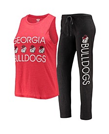 Women's Black, Red Georgia Bulldogs Tank Top and Pants Sleep Set