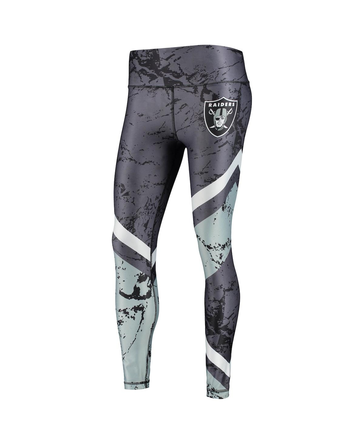 Shop Concepts Sport Women's  Black, Silver Las Vegas Raiders Dormer Knit Sublimated Leggings In Black,silver