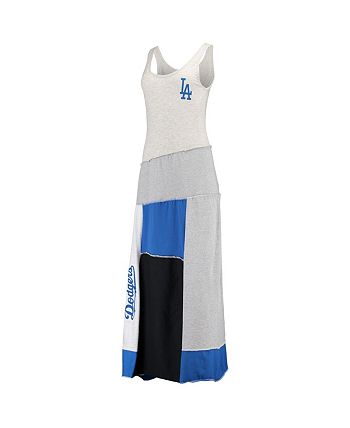 Women's Los Angeles Dodgers Refried Apparel Heathered Gray/Royal Hoodie  Dress