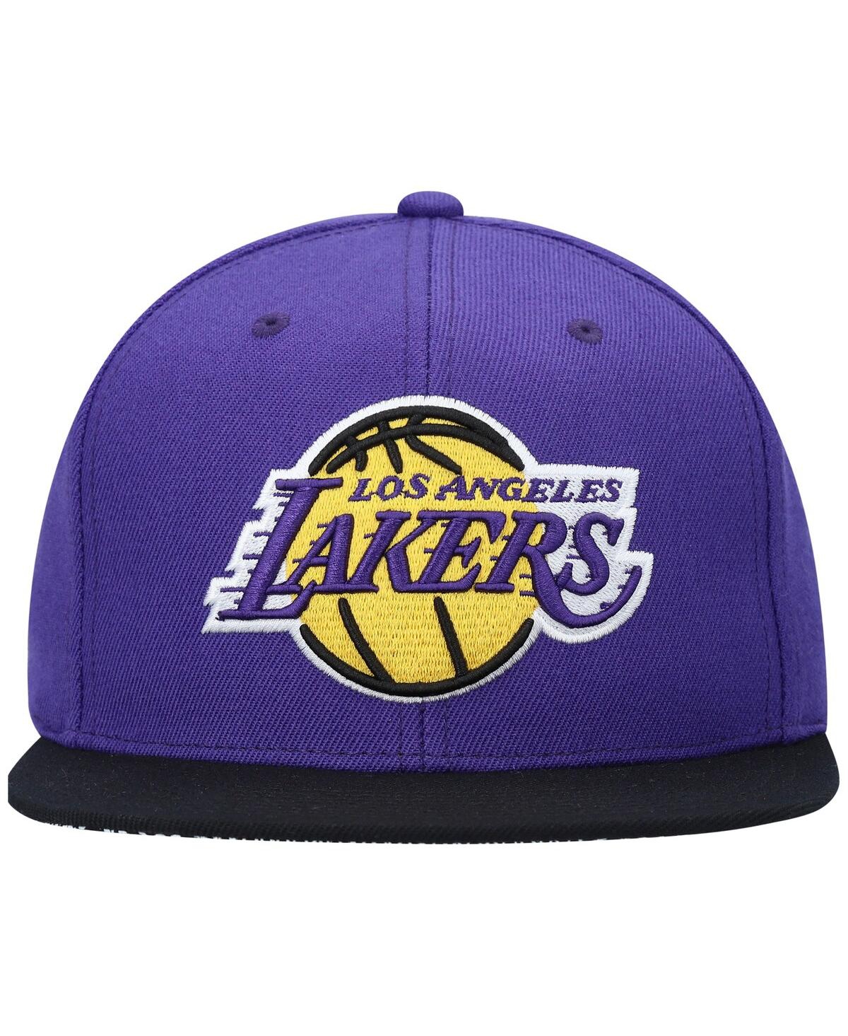 Men'sLos Angeles Lakers Hardwood Classics Bandana Undervisor Snapback Hat - Purple