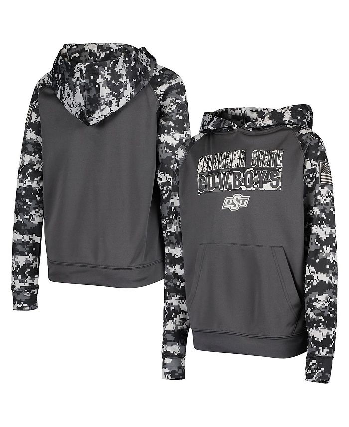 Colosseum Youth Boys Charcoal Oklahoma State Cowboys OHT Military-Inspired  Appreciation Digital Camo Raglan Pullover Hoodie - Macy's