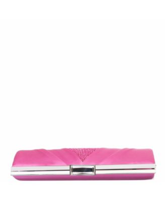 Women's Pleated Stain Crystal Frame Clutch