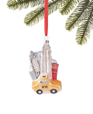 Macy's - Glass New York Taxi Ornament, Created for