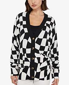 Cityscape Buttoned Long Sleeve Cardigan 