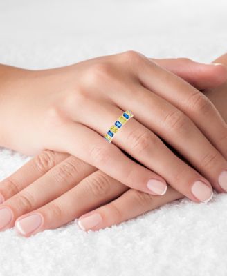 Lab-Grown Blue Spinel (1/5 ct. t.w.) & Yellow Cubic Zirconia Ring (Also in White Cubic Zirconia)