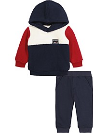 Baby Boys 2 Piece Sherpa Signature Hoodie and Logo Joggers Set