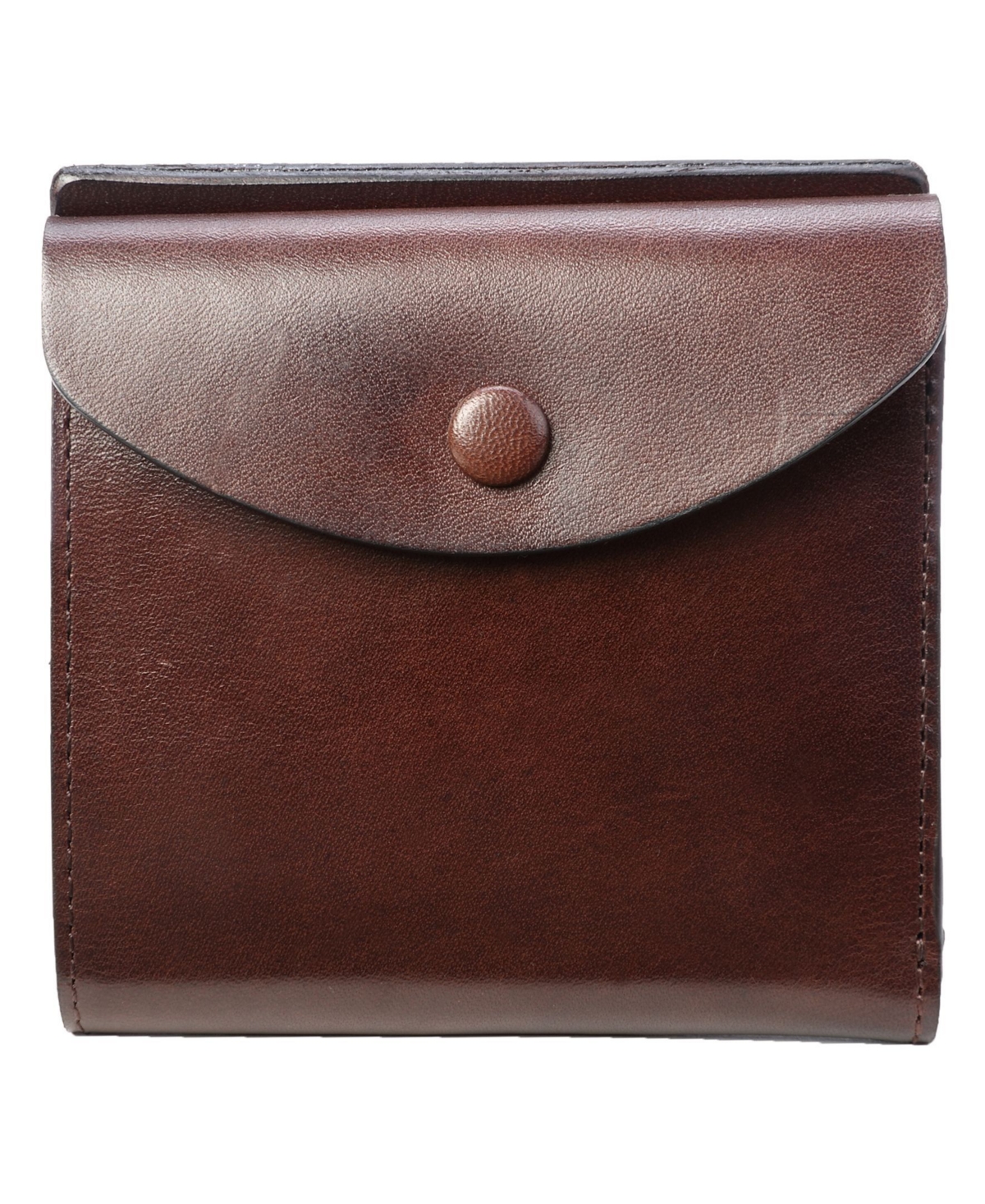 Women's Genuine Leather Snapper Wallet - Cognac