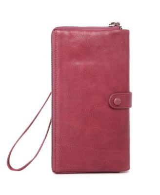 Women's Genuine Leather Snapper Clutch