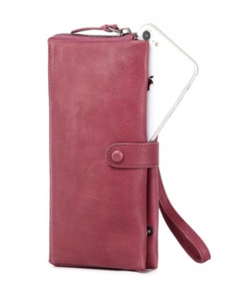 Women's Genuine Leather Snapper Clutch