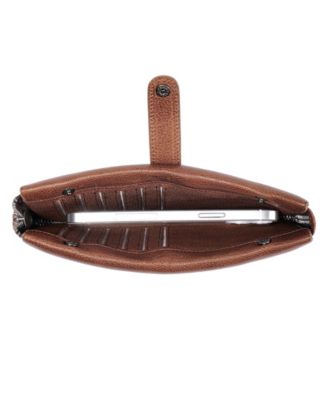 Women's Genuine Leather Snapper Clutch