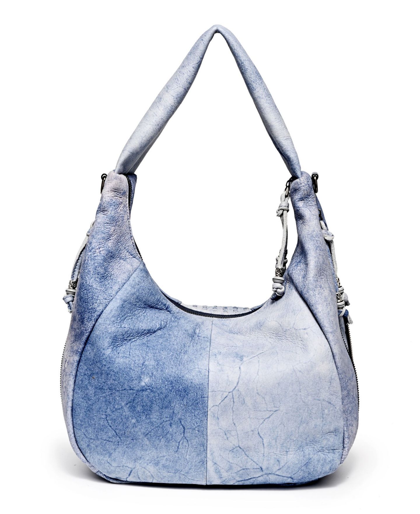 Женская сумка OLD TREND Genuine Leather Dorado Medium Expandable Hobo Handbag, цвет: Синий — фото 2