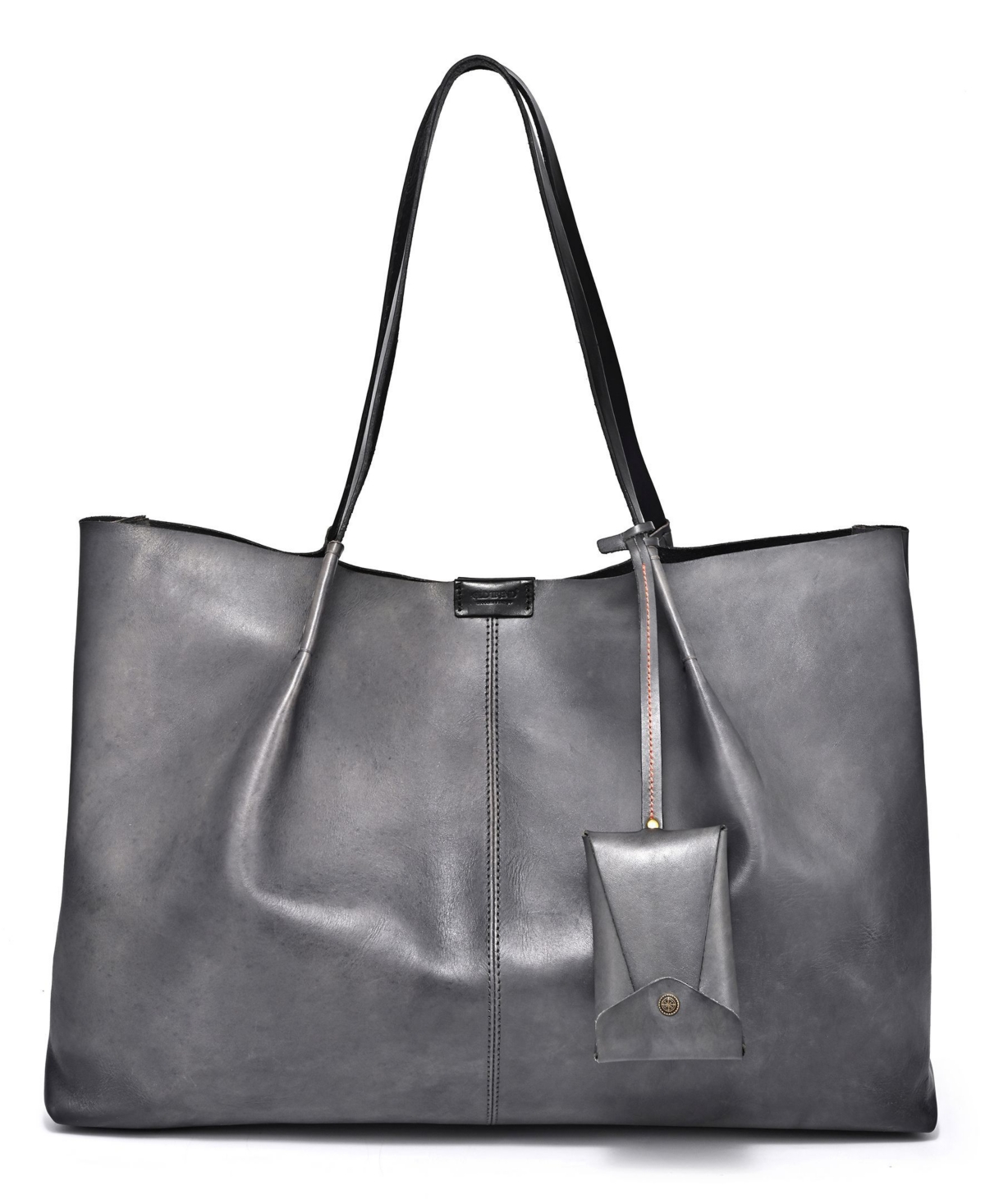 Women's Genuine Leather Calla Tote Bag - Navy