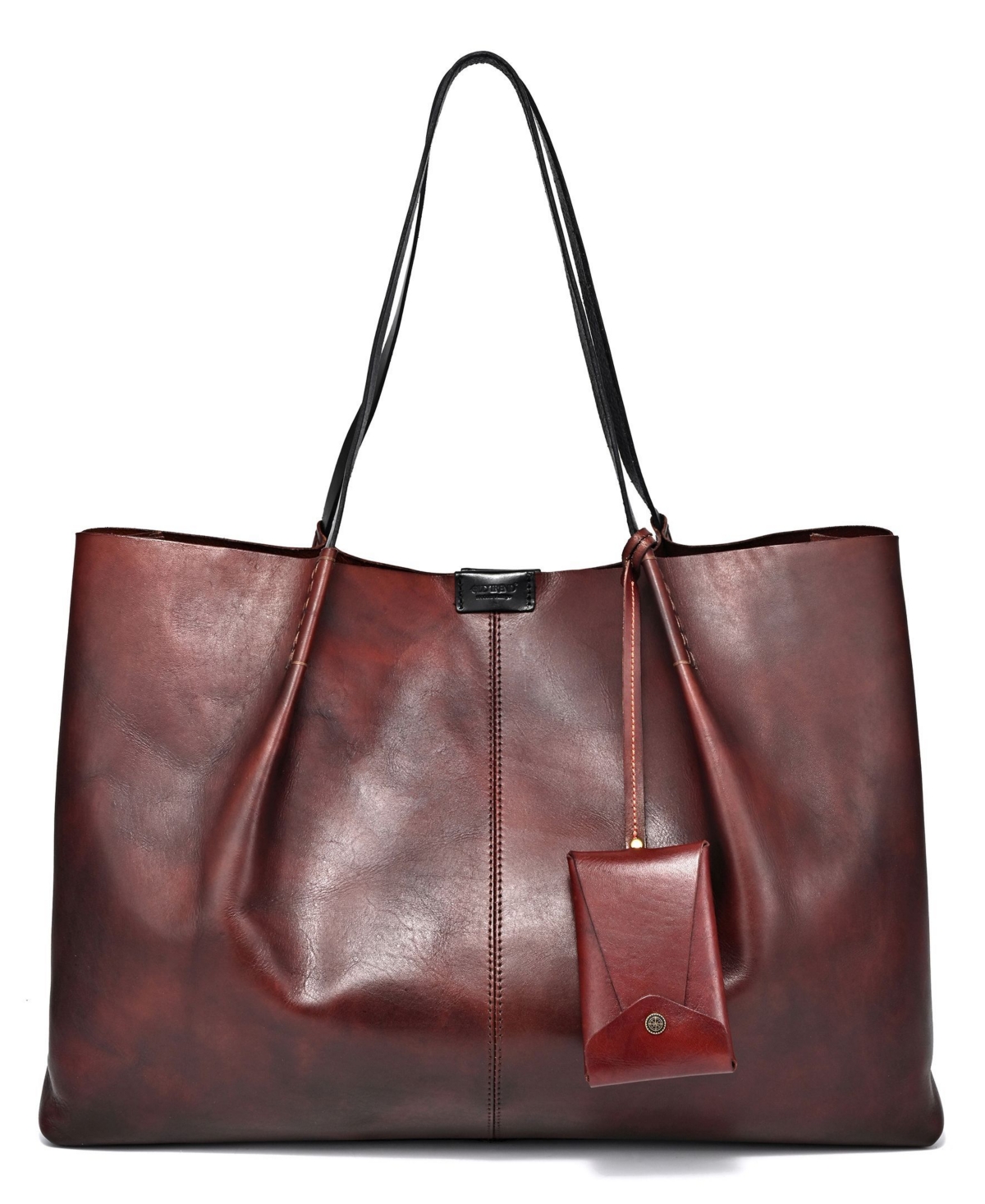 Women's Genuine Leather Calla Tote Bag - Rusty Red