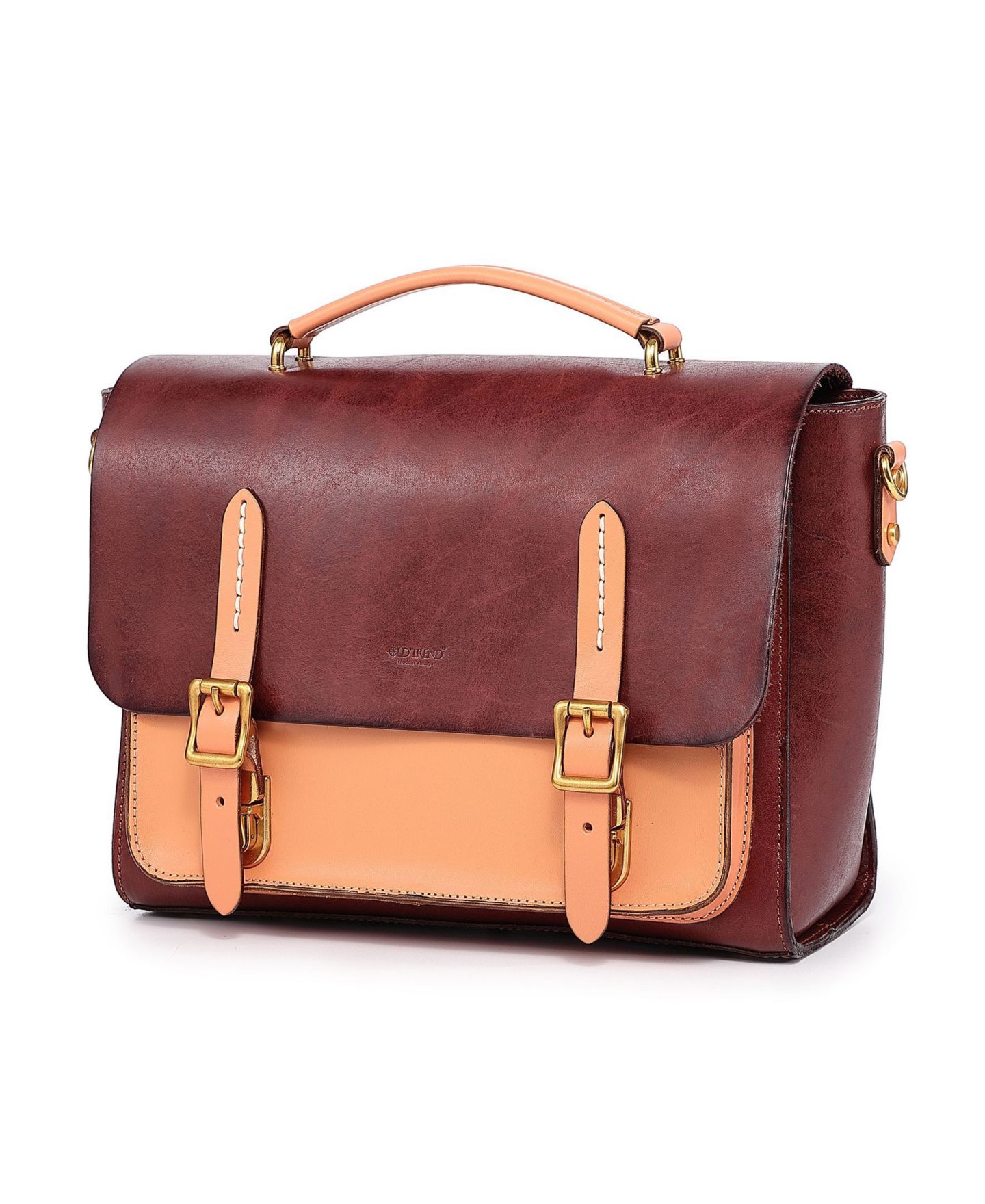 Женская сумка OLD TREND Genuine Leather Alder Brief, цвет: Коричневый / Бежевый — фото 4