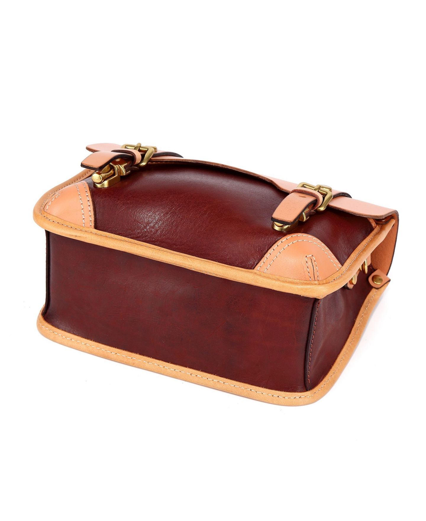 Женская сумка OLD TREND Genuine Leather Alder Mini Satchel, цвет: Коричневый / Бежевый — фото 7