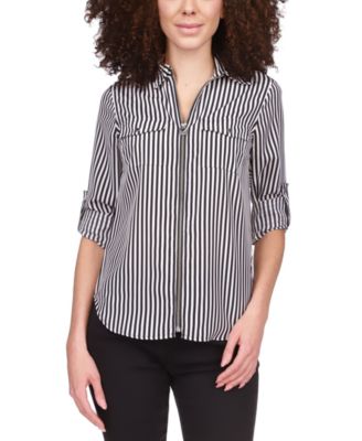 Michael Kors - Striped Zipper Shirt