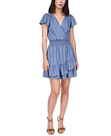 Tiered Faux-Wrap Fit & Flare Dress, Regular & Petite