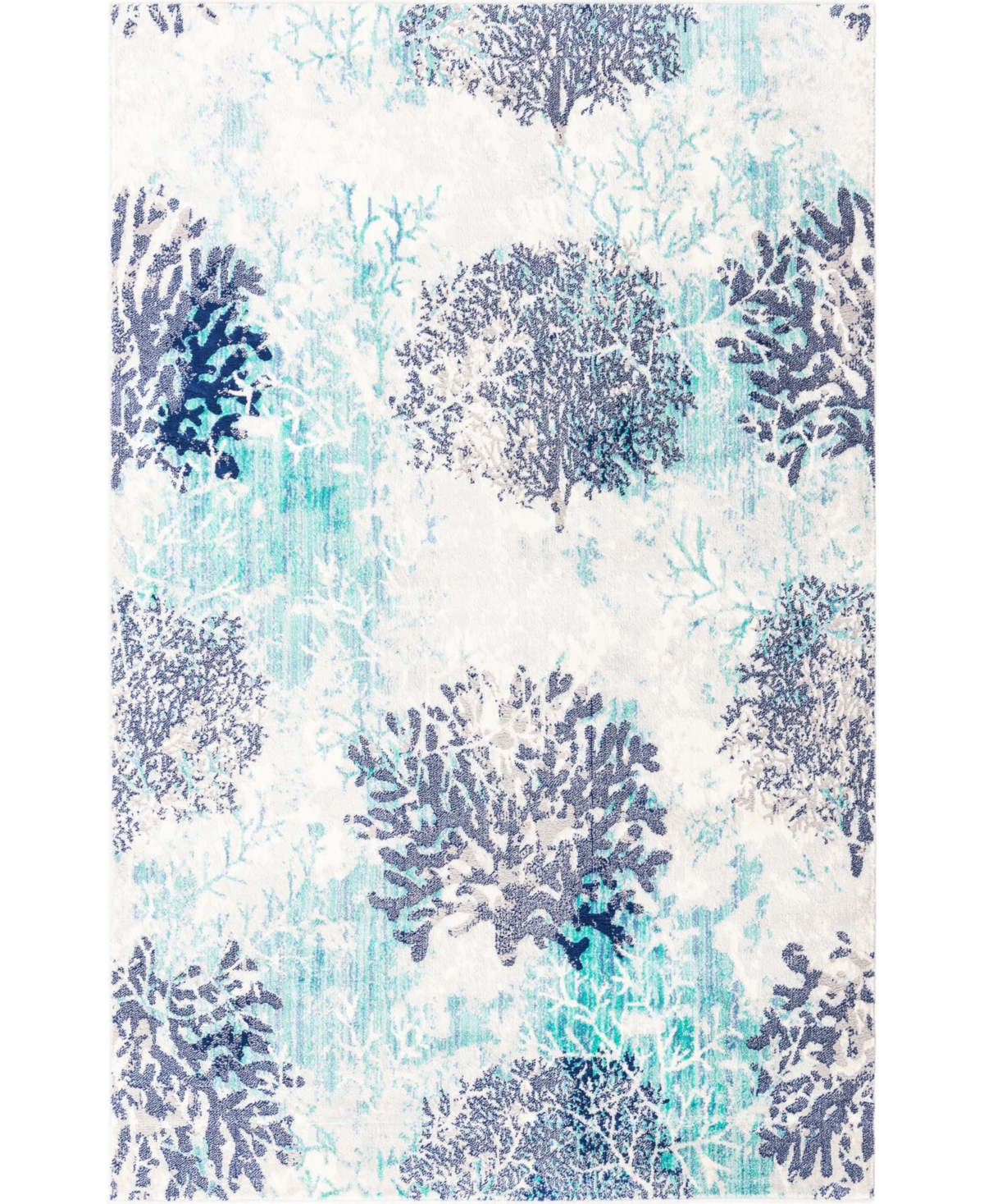 Bayshore Home Closeout!  Beau Coral 5'3" X 8' Area Rug In Blue