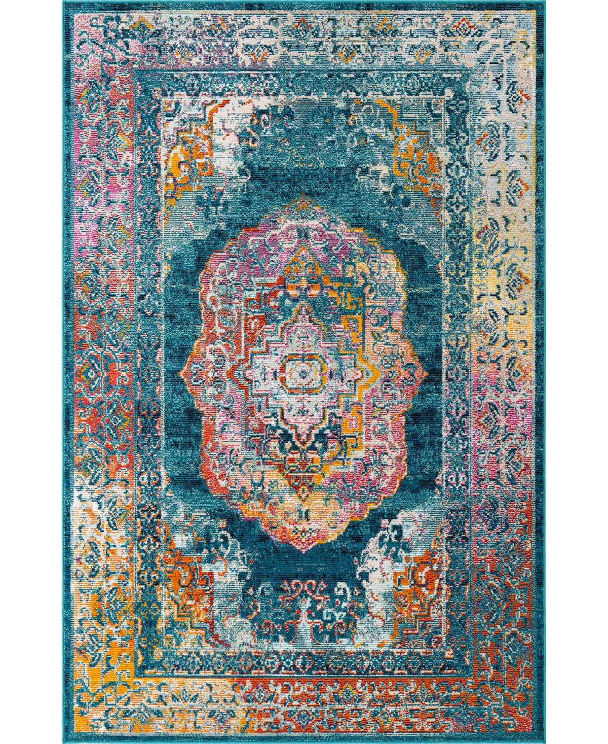 Bayshore Home Closeout!  Amulet Clover 5' X 8' Area Rug In Teal