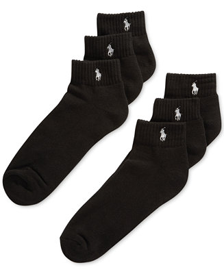 Polo Ralph Lauren Classic Quarter Socks 6 Pairs & Reviews - Underwear &  Socks - Men - Macy's