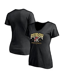 Women's Black Pittsburgh Pirates Hometown V-Neck T-shirt