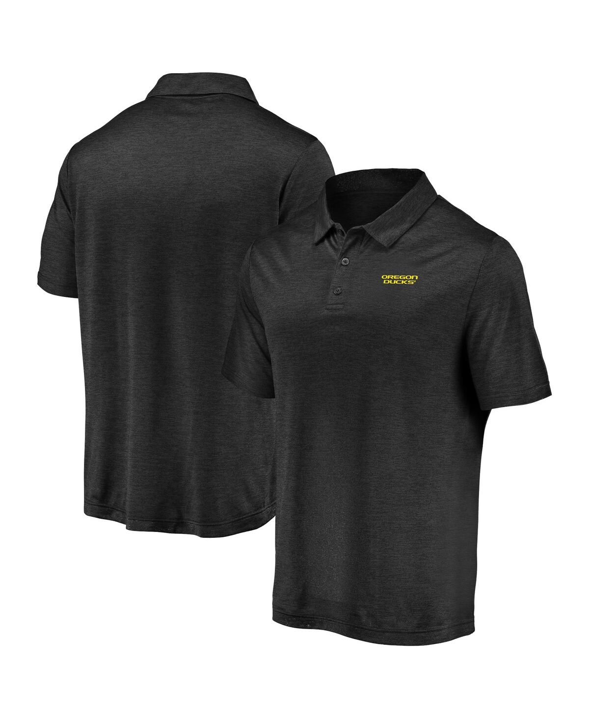Men's FanaticsOregon Ducks Primary Logo Striated Polo Shirt - Black