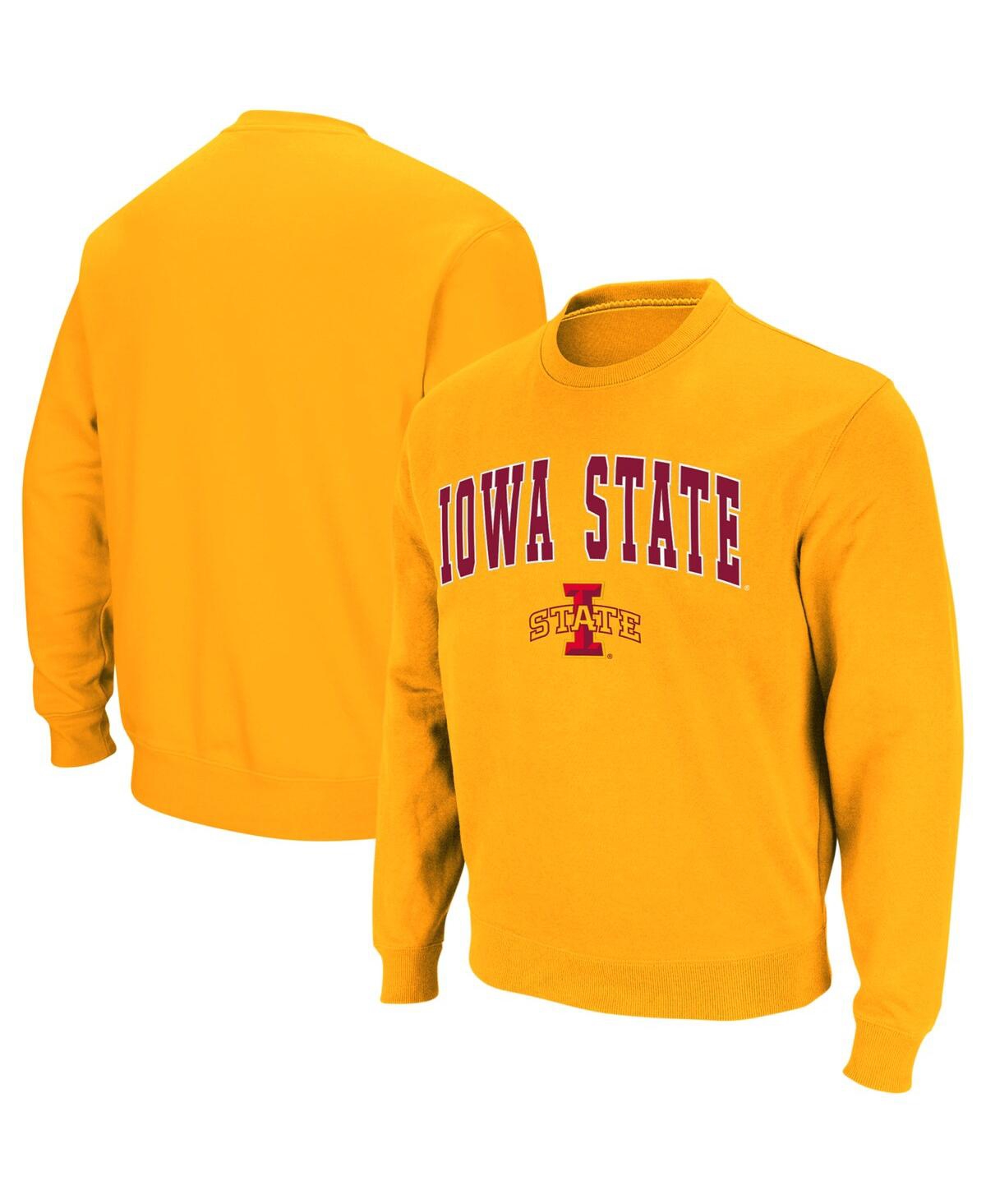 Shop Colosseum Men's  Gold Iowa State Cyclones Arch And Logo Crew Neck Sweatshirt