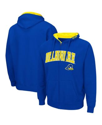 Men's Royal Delaware Fightin' Blue Hens Arch and Logo 3.0 Full-Zip Hoodie