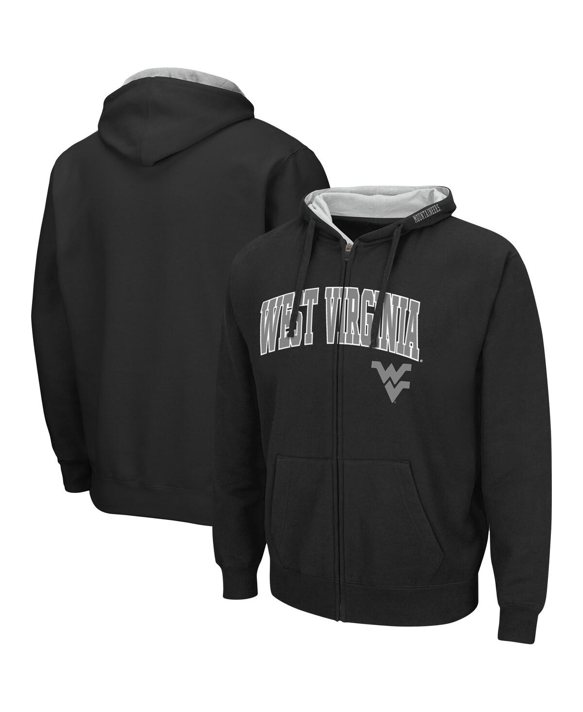 Shop Colosseum Men's  Black West Virginia Mountaineers Arch And Logo 3.0 Full-zip Hoodie