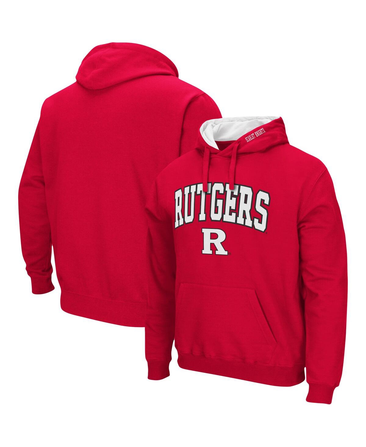 Colosseum Men's  Scarlet Rutgers Scarlet Knights Arch And Logo 3.0 Pullover Hoodie In Scarlet