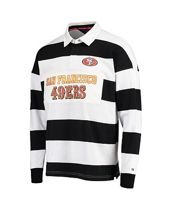 Men's San Francisco 49ers Tommy Hilfiger Gray/Scarlet Rugby Long Sleeve Polo